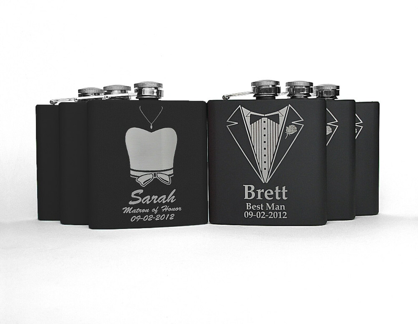 6 Flasks Personalized Groomsmen Gift Engraved Flasks Etsy
