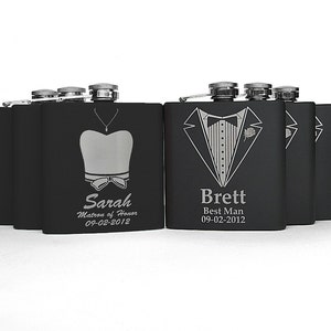 6 Flasks, Personalized Groomsmen Gift, Engraved Flasks, Groomsmen Flasks
