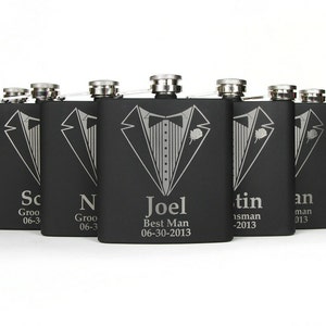 Personalized Groomsmen Gift, 7 Engraved Flasks, Groomsmen Flasks, Wedding Party Gift Flasks, Personalized Flask, Best Man Gift
