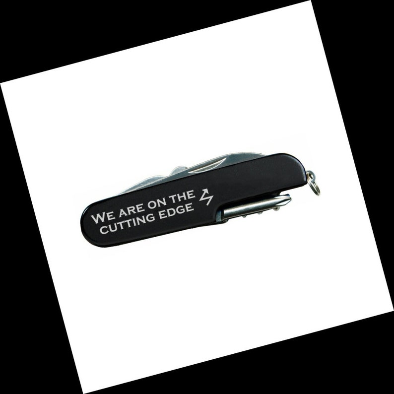 Your Personalized Quote Laser Engraved on Black Multi Tool Multitool Pocket Knife image 1