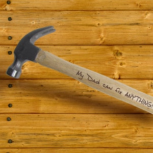 Engraved Hammer Father's Day Personalized with name or Custom Engraved Quote 16 oz Hammer image 1