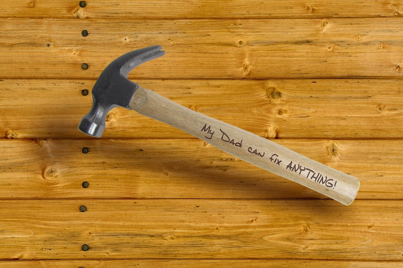 Engraved Hammer Father's Day Personalized with name or Custom Engraved Quote 16 oz Hammer image 1