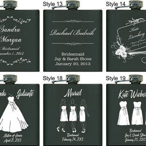 Personalized Groomsmen Gift, 1 Engraved Flask, Stainless Steel Flask, Personalized Best Man Gift, 1 Black Flask image 4