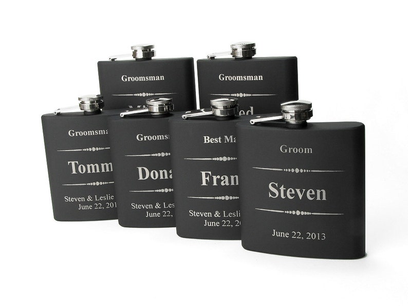1 Personalized Best Man Gift Groomsmen Gift Engraved Flask Etsy
