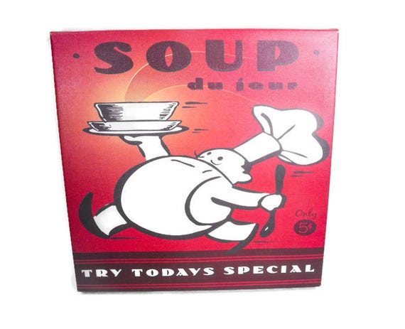 Vintage Soup Sign Kitchen Wall Decor Soup du | Etsy