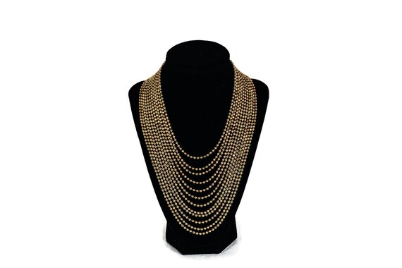 Vintage Ball Chain Necklace - Multi Strand Necklac