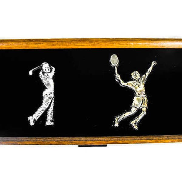 Vintage Men's Accessory Case - Men's Jewelry Box, 1970's Jewelry Box, Sports Jewelry Box, Tennis, Golf Box