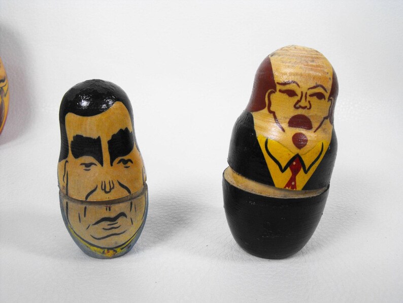 Vintage Russian Nesting Dolls Gorbachev Russian Stacking Etsy