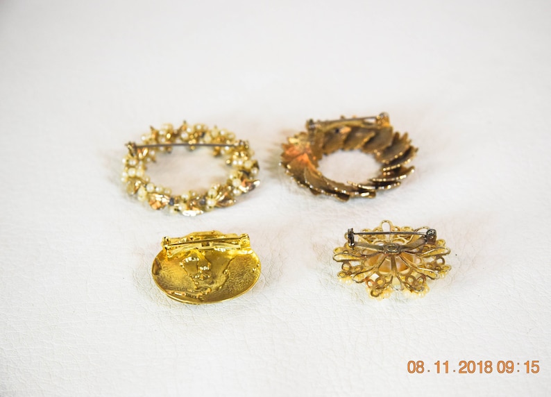 Vintage Circle Pin Lot 4 Circle Pins Mid Century Circle Pin Etsy