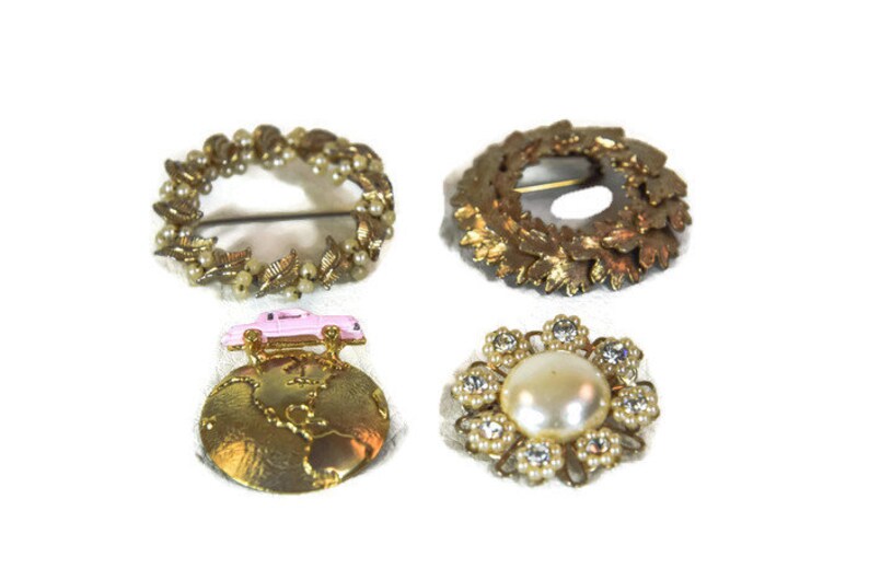 Vintage Circle Pin Lot 4 Circle Pins Mid Century Circle Pin Etsy