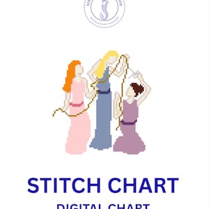 The Three Fates Needlepoint chart (Digital Download) | Greek Mythology