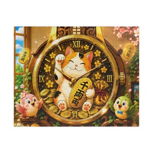 Lucky Cat and the Happy Pendulum Clock 110, 252, 520 & 1,014 Piece Jigsaw Puzzle