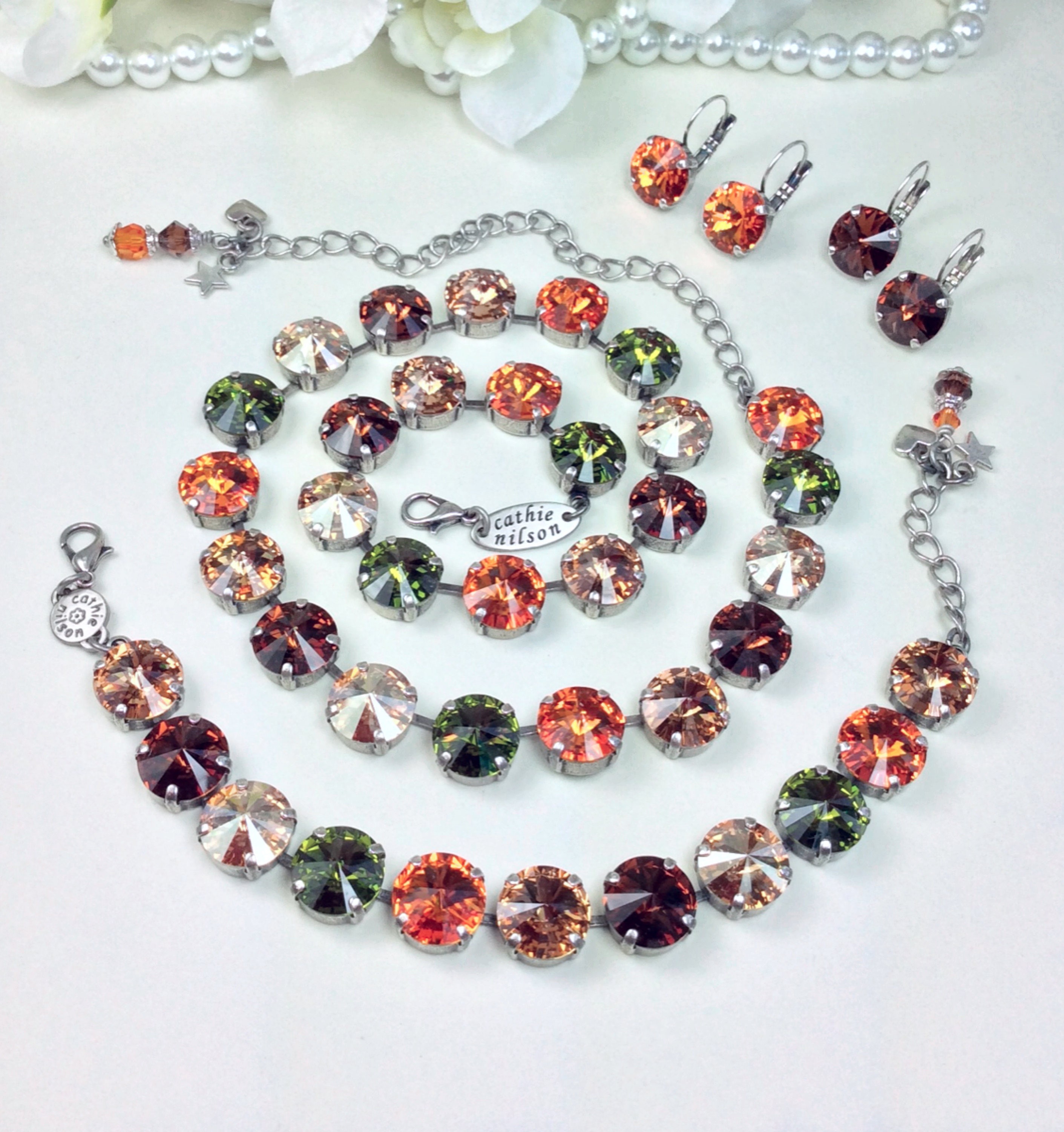 Austrian Crystal 12MM Bracelet Necklace 