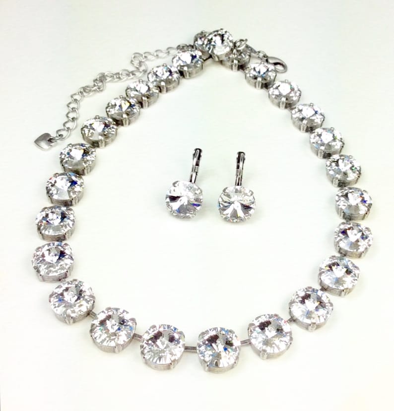 The Finest Crystal 12MM Radiant Clear Crystal Necklace Etsy