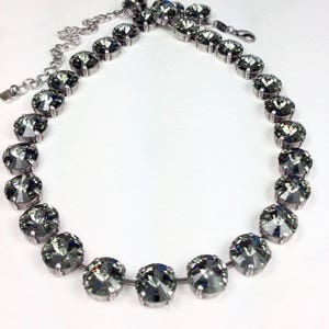 Austrian Crystal 12MM Radiant Black Diamond Necklace - Stunning & Classy - Cathie Nilson Design - FREE SHIPPING