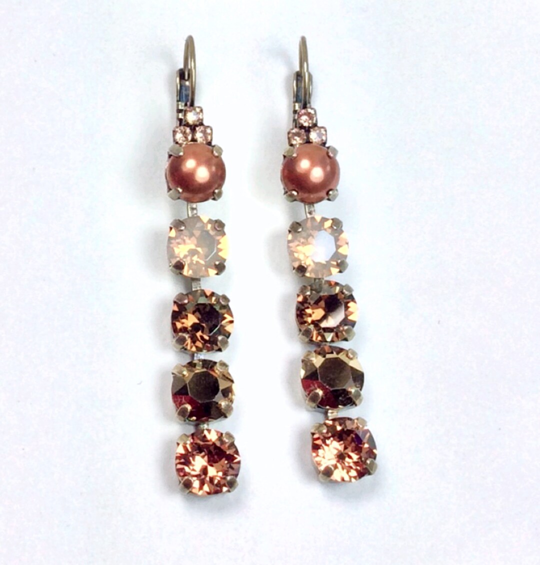 Finest Crystal 8.5mm FIVE Tier Earrings Gorgeous Fall Colors - Etsy