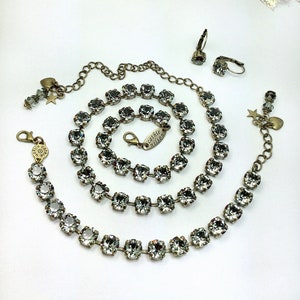 Austrian Crystal 8.5mm Necklace & Bracelet - Beautiful Black Diamond - Sophisticated! - Cathie Nilson Design - FREE SHIPPING