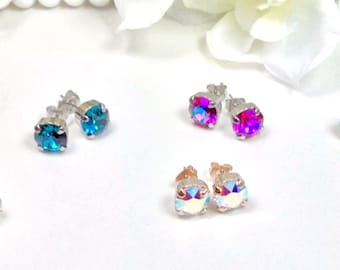 Austrian Crystal Stud Earrings - 8.5mm, Cathie Nilson Design