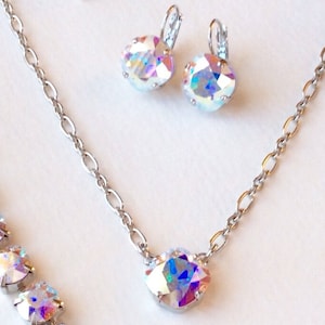 Austrian Crystal Necklace/ Earring/Bracelet Set - Radiant Aurora Borealis Gift Set - Cathie Nilson Design - FREE SHIPPING