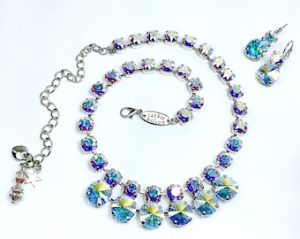 The Finest Crystal 12mm/8.5 Necklace - Radiant Aurora Borealis "Goddess" Necklace -  Cathie Nilson Design  - FREE SHIPPING
