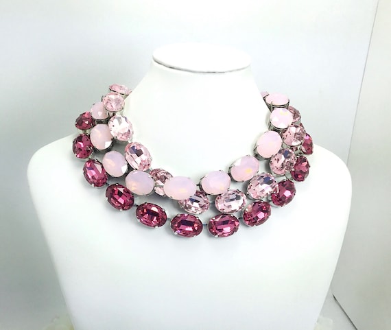 Fine Crystal 18x13mm Gorgeous Anna Wintour Ovals Necklaces Deep