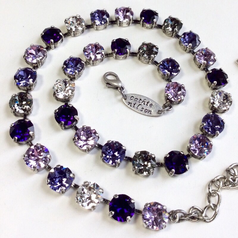 Gorgeous Cherry Crystal Necklace - Purple