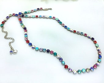 The Finest Crystal Necklace -Extra Long "Mardi Gras" Necklace - Elegant, Sparkling Accent !  30”  of The Finest Crystals!  - FREE SHIPPING