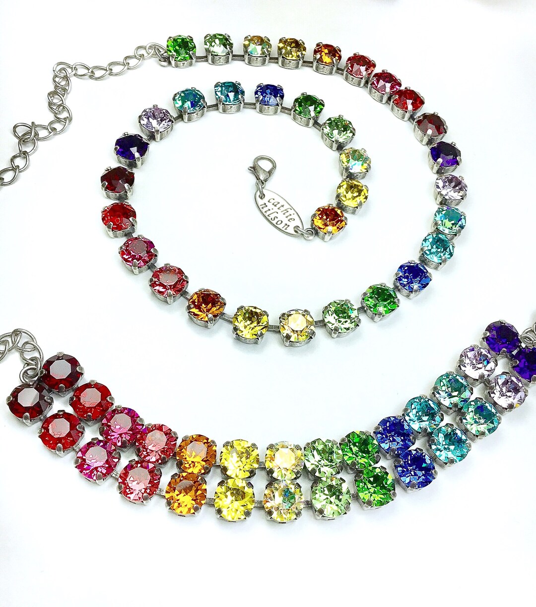 The Finest Crystal 8.5mm double Rainbow Bracelet Etsy
