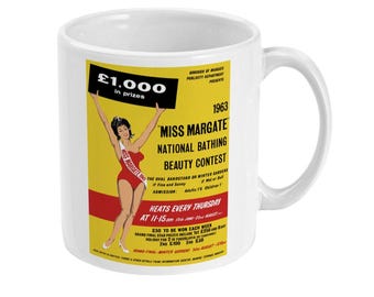 Tazza commemorativa del concorso di bellezza nazionale di Miss Margate del 1963 (325 ml)