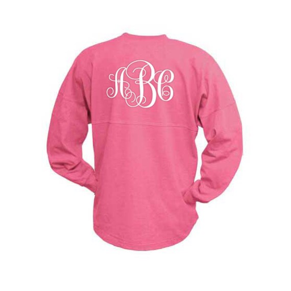 MONOGRAMMED Hot Pink Spirit Shirt Font Shown: Interlocking | Etsy