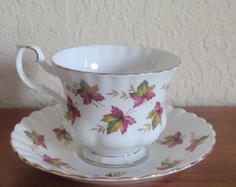 Vintage Royal Albert Canadian From Sea to Sea Bone China-theekop en schotel