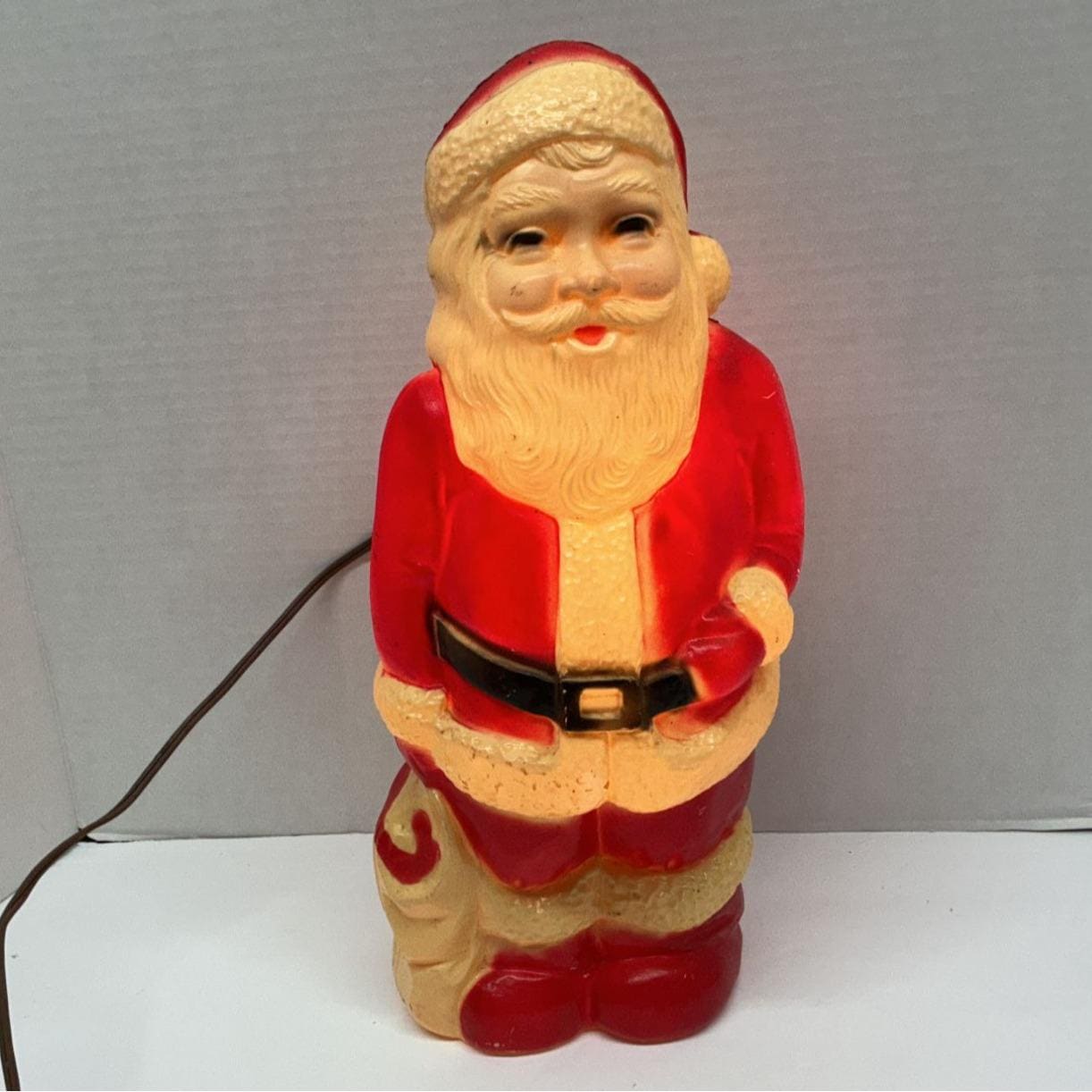 Vintage Outdoor Light up Santa - Etsy