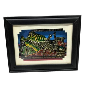 Machupicchu Cusco Peru 3D Vintage Copper Metal Shadow Box Framed Wall Decor
