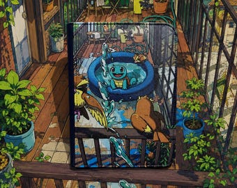 Squirtle Binder, Vibrant Flat UV Print, 4 or 9 Pocket Vault X Zip, Toploader
