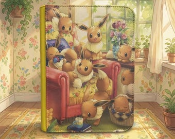 Eevee Card Binder, Vibrant Flat UV Print, 4 or 9 Pocket Vault X Zip, Toploader
