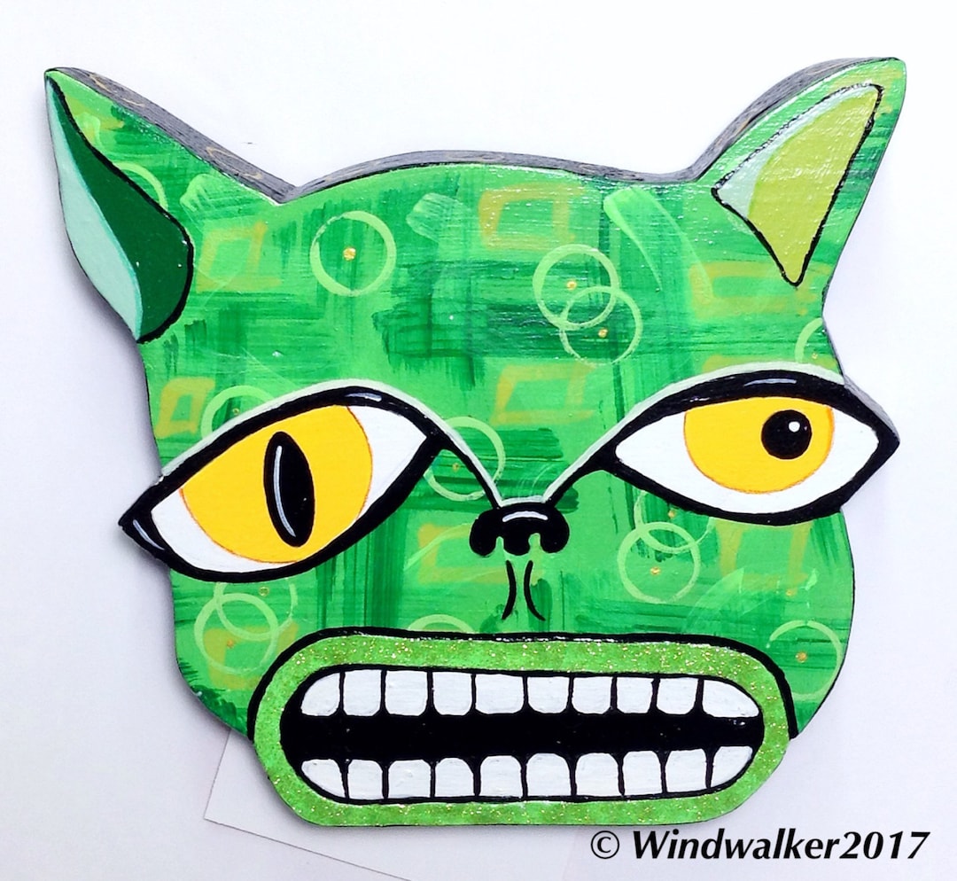 Ugly Cat 4 funky Outsider Folk Art Cat Head Wall Decor Etsy ugly-cat-4-funky-outsider-folk-art-cat-head-wall-decor-etsy