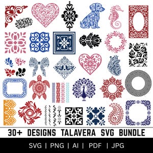 Talavera SVG Bundle, Talavera Frame, Talavera Monogram PNG, Si Se Pudo SVG