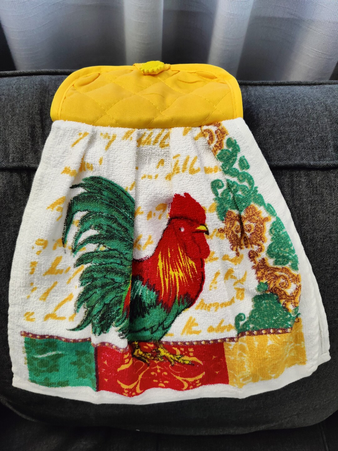 Rooster Blue Work Towel & Potholder Set