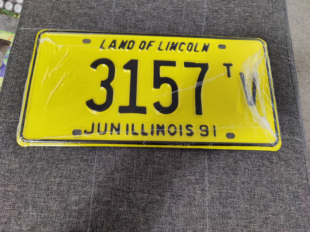 1991 Illinois Land of Lincoln License Plate New in Original Package