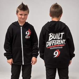 Christlicher Kapuzenpullover für Jungen mit Reißverschluss, „Built Different Faith“-Sweatshirt, Galater 5,22–23