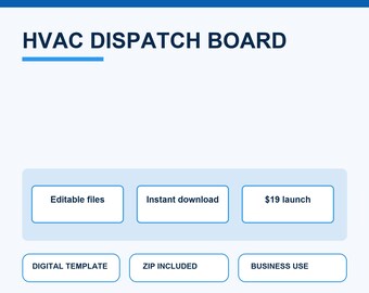 HVAC Dispatch Template Google Sheets Scheduling Board Crew Management Service Business Job Tracker Digital Download Contractor