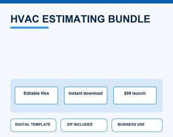 HVAC Estimating Bundle Flat Rate Price Book Manual J Load Calc Job Costing Proposal Call Scripts Excel Google Sheets Digital Download