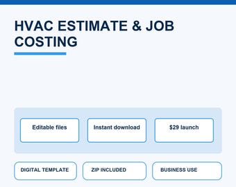HVAC Estimate Template Excel Google Sheets Job Costing Calculator Good Better Best Proposal Canva Contractor Digital Download