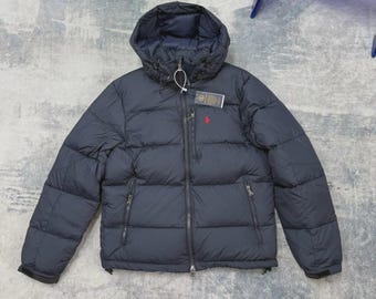 Chaqueta acolchada de plumas Polo Ralph Lauren negra y azul marino