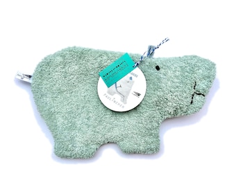 Hot water bottle PAULINCHEN organic terry cloth light blue