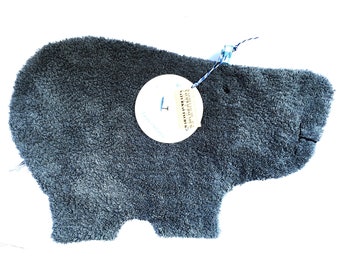 large hot water bottle PAULINCHEN organic terry cloth blue whale gray