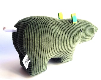 Music box-PAULA wide cord hippopotamus green