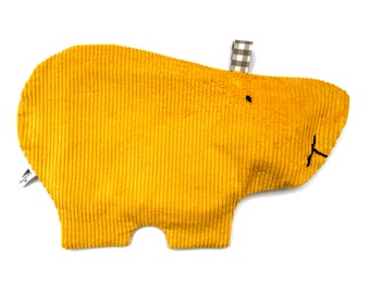 large hot water bottle PAULINCHEN wide corduroy, sunny yellow