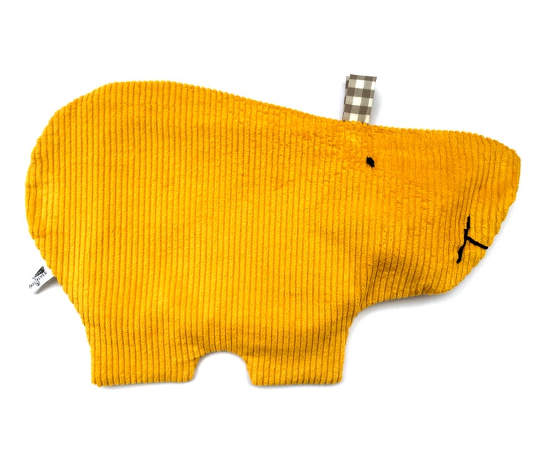 large hot water bottle PAULINCHEN wide corduroy, sunny yellow image 1