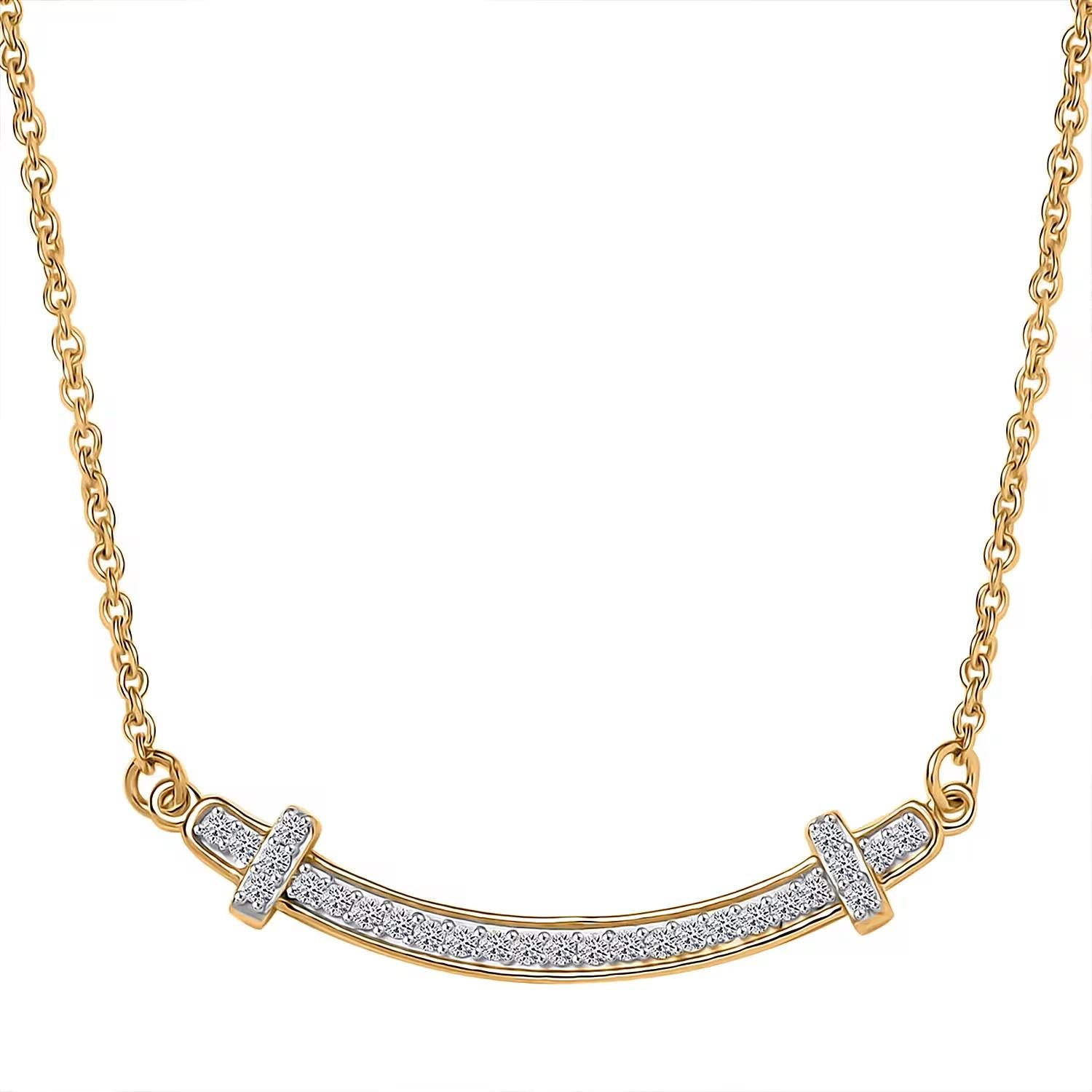T Smile Necklace Diamond - Etsy